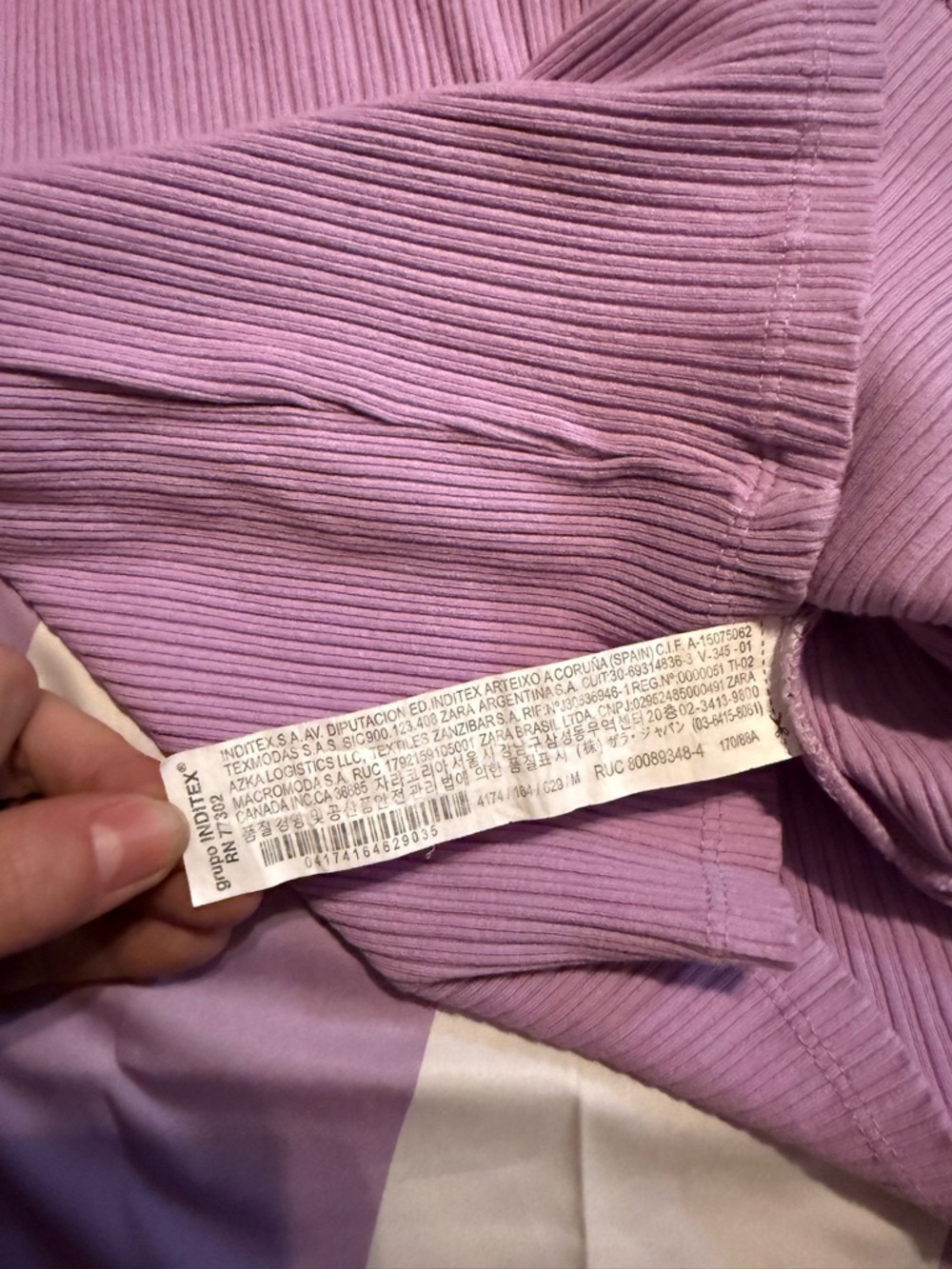 Zara Lilac Ribbed High-Neck Tank Top - Picture 5 of 6